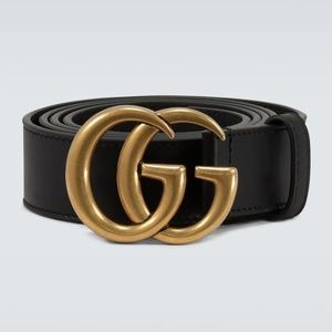 Black leather GG Gucci Belt Size Large